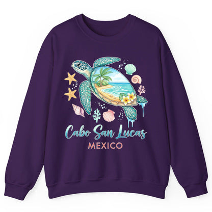 Cabo San Lucas Mexico sea turtle Sweatshirt Purple product mockup