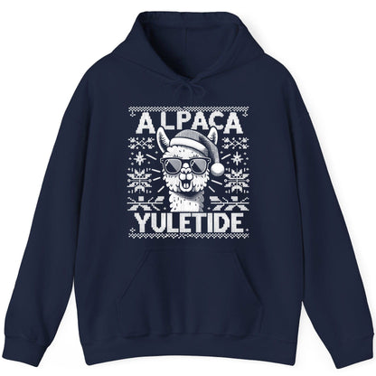 ALPACA Yuletide Funny Lovers Hoodie - product mockup - Navy