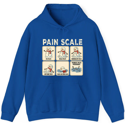 Pain Scale No Pain Mild Pain Moderate Pain Severe Pain Very Severe Pain Worst Pain Possible snowman Hoodie Royal product