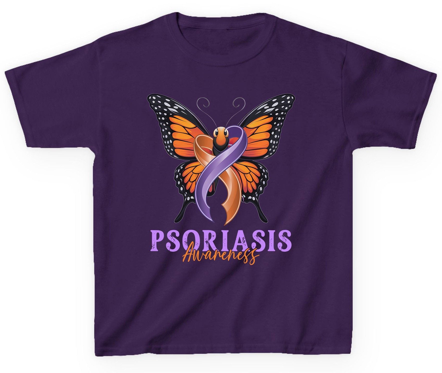 Psoriasis Awareness psoriasis awareness Youth T-Shirt Purple product mockup