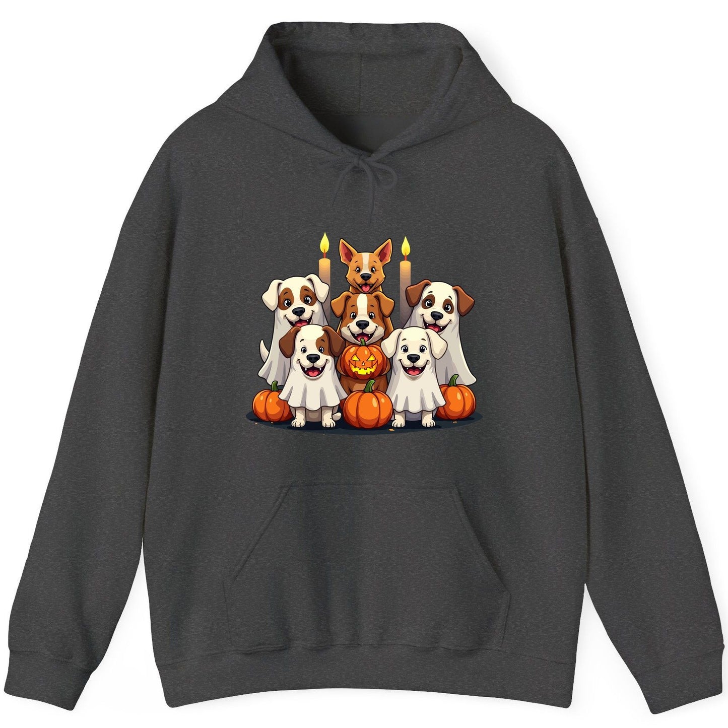 Cute Ghost Dogs Halloween Halloween dogs Hoodie Dark Heather product mockup
