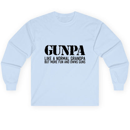 Gunpa Like a Normal Grandpa but More Fun and Owns Guns gun owning grandpa Long Sleeve Tee Light Blue product mockup