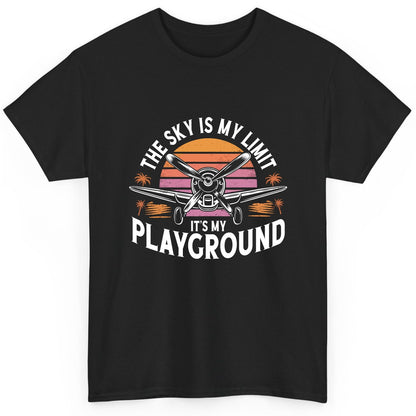The Sky Is My Limit It's My Playground aviation T-Shirt Black product mockup