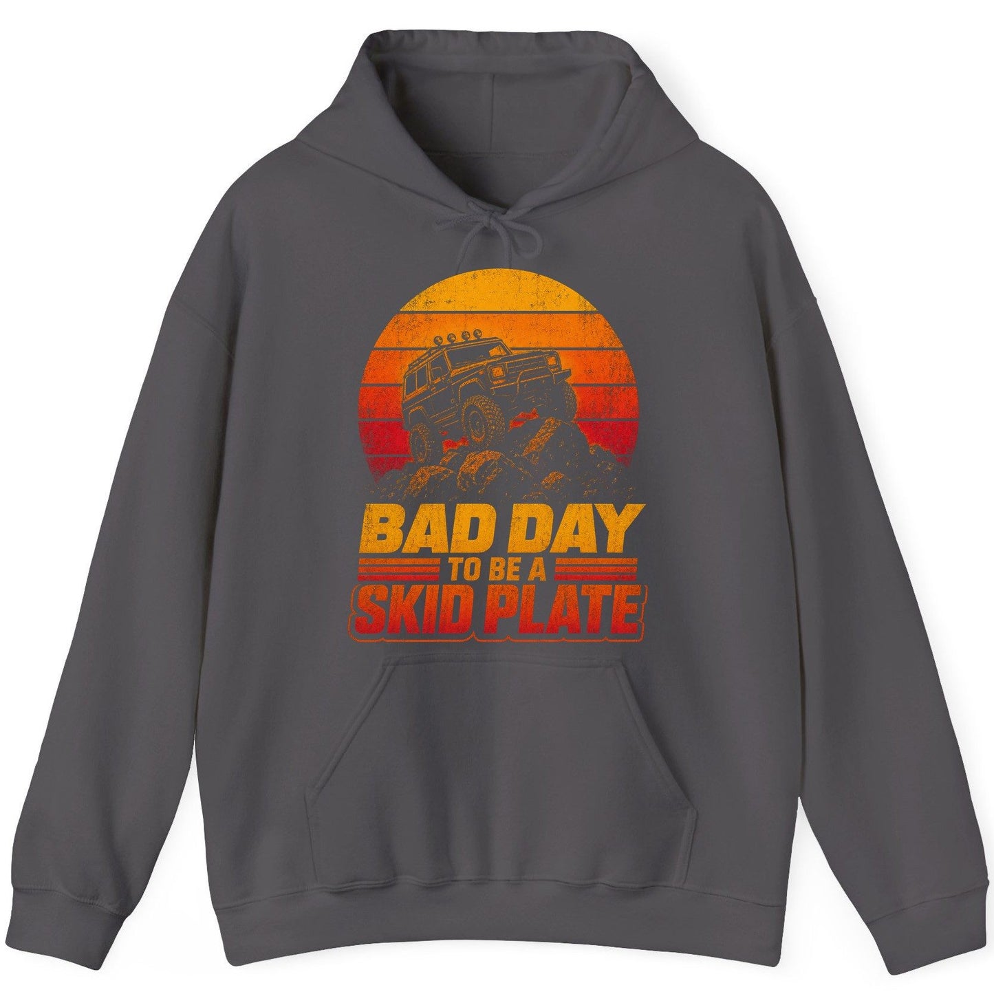 Bad Day to Be a Skid Plate Funny Off-Roading Hoodie - product mockup - Charcoal