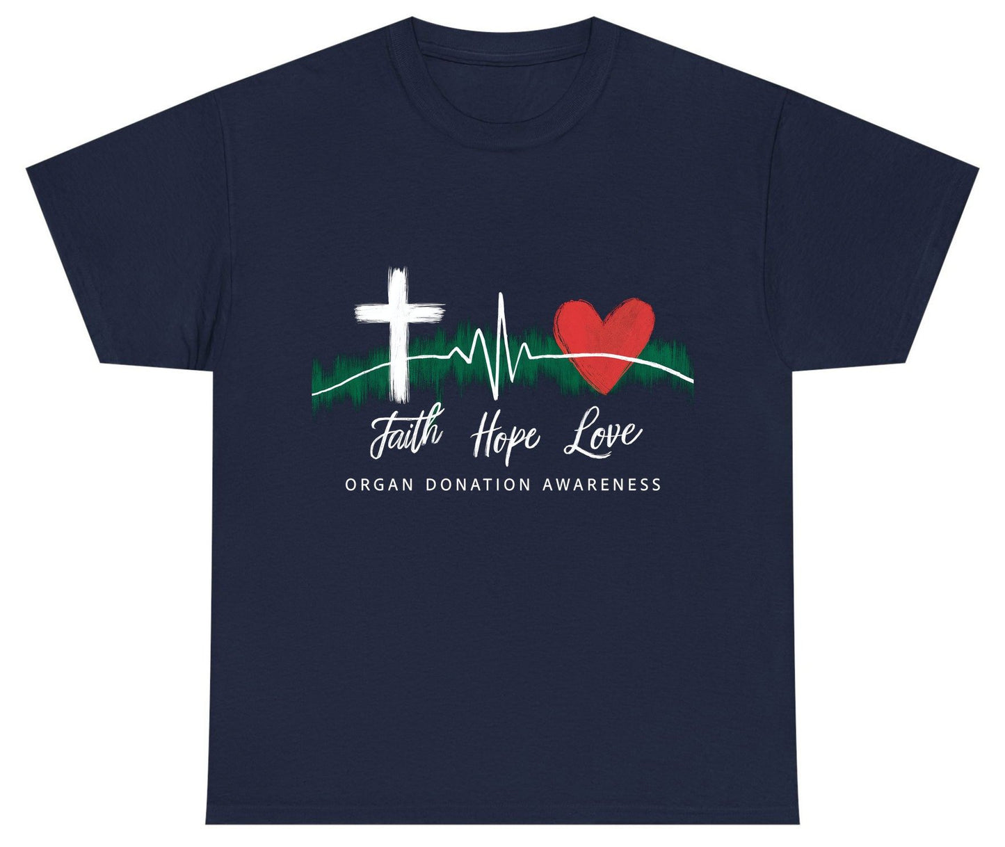 Faith Hope Love Organ Donation Awareness organ donation awareness Youth T-Shirt Navy product mockup