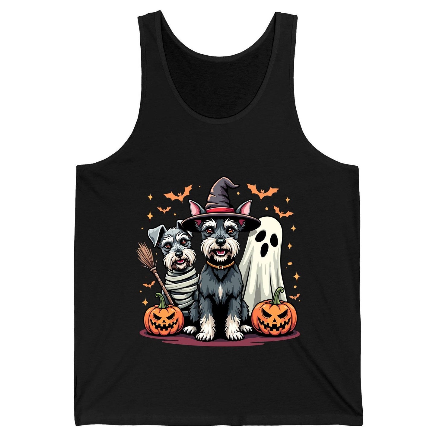 Halloween Schnauzer Dogs schnauzer dogs Tank Top Black product mockup