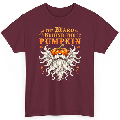 The Beard Behind the Pumpkin bearded dad T-Shirt Maroon product mockup