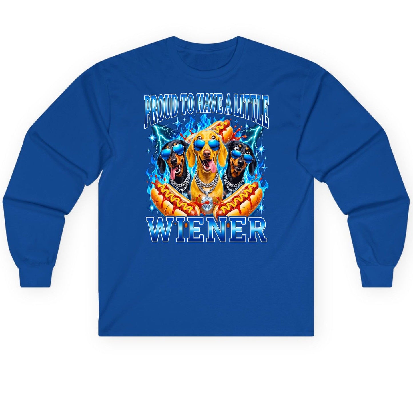 Proud to Have a Little Wiener dachshund dogs Long Sleeve Tee Royal product mockup