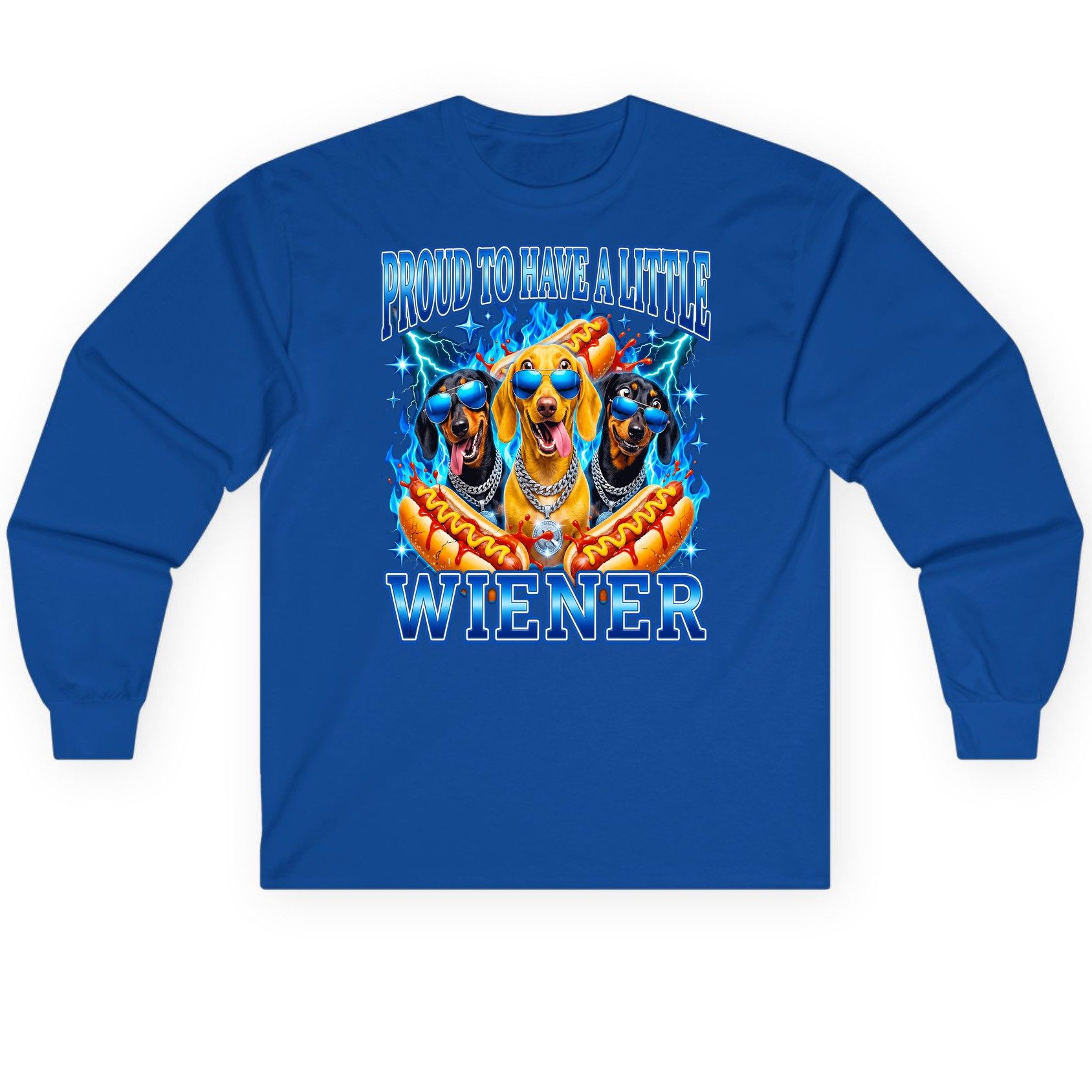 Proud to Have a Little Wiener dachshund dogs Long Sleeve Tee Royal product mockup