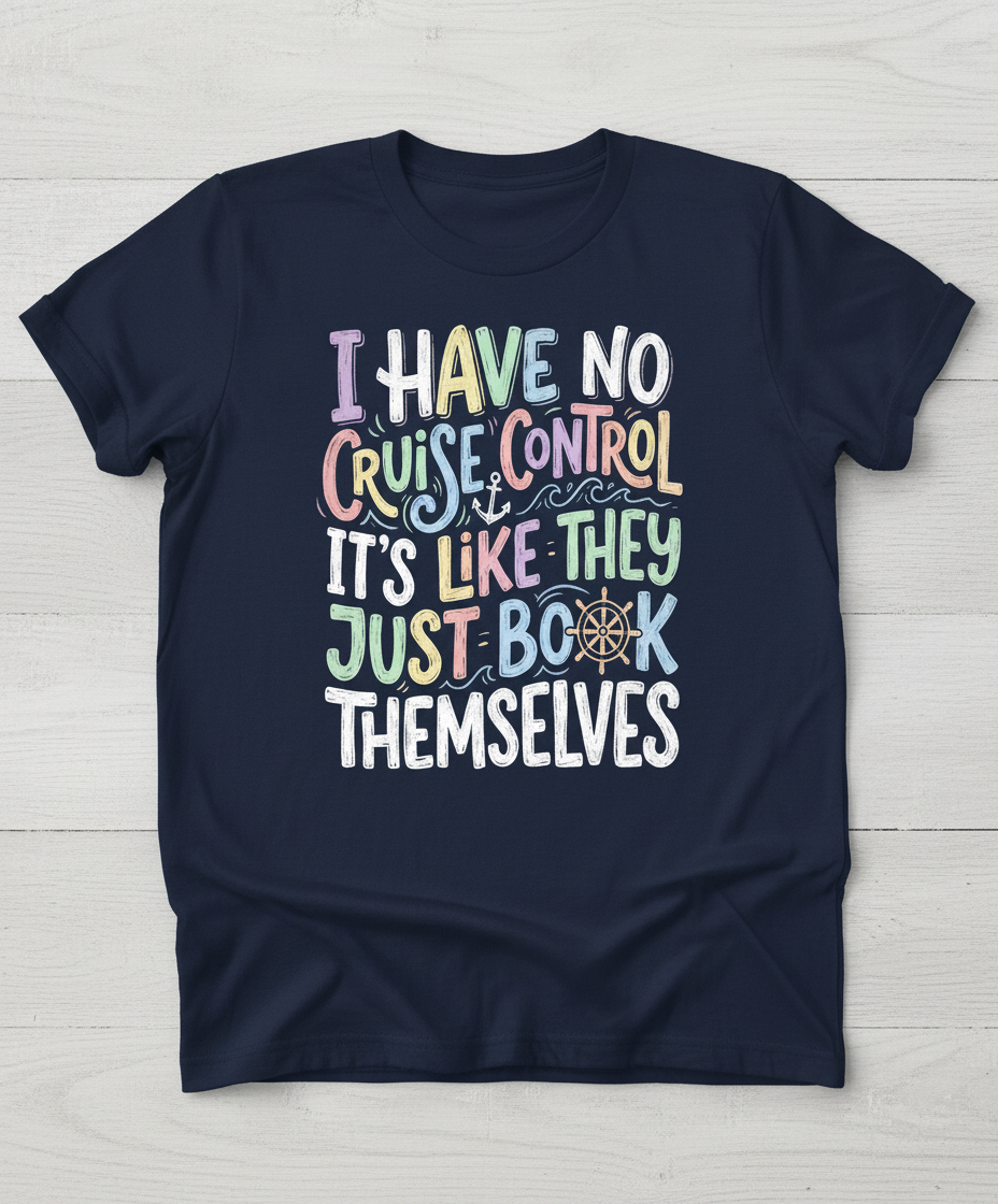 I Have No Cruise Control Funny Cruise Saying T-Shirt - Navy
