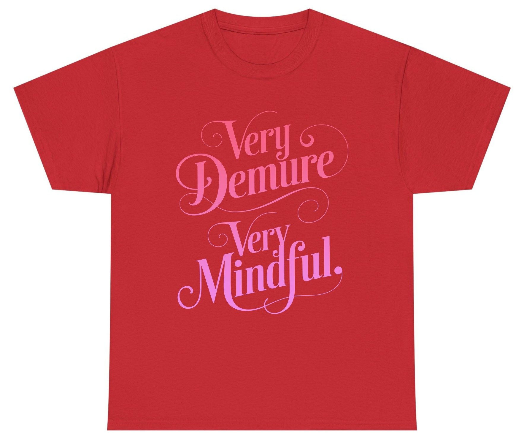 Very Demure Very Mindful mindfulness Youth T-Shirt Red product mockup