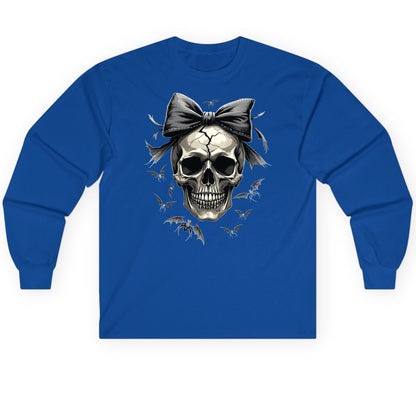 Gothic Skull with Bow gothic skull Long Sleeve Tee Royal product mockup