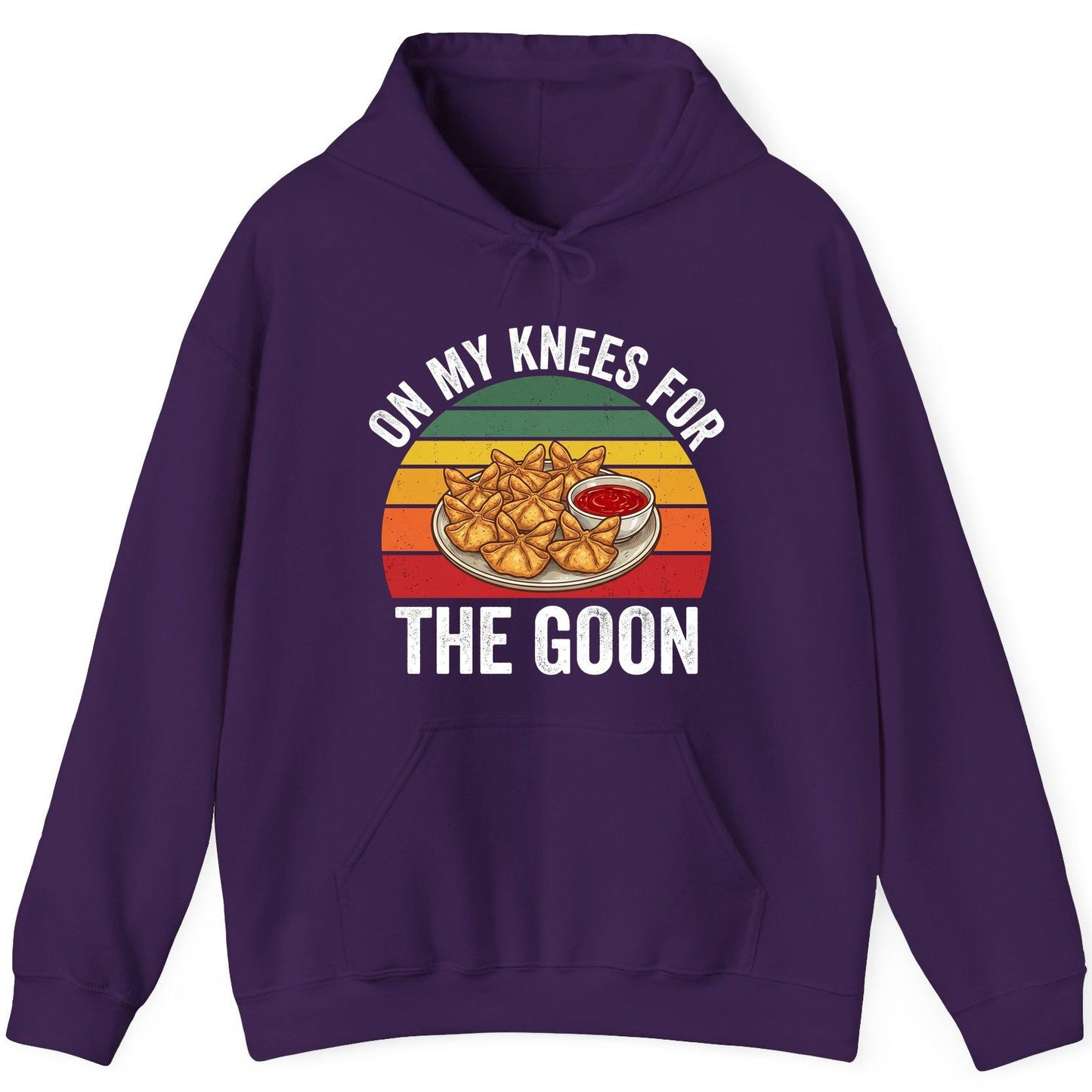 On My Knees for the Goon crab rangoon Hoodie Purple product mockup