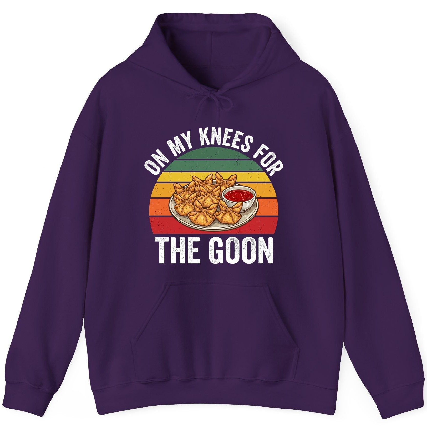 On My Knees for the Goon crab rangoon Hoodie Purple product mockup