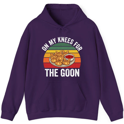 On My Knees for the Goon crab rangoon Hoodie Purple product mockup