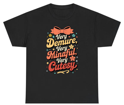Very Demure, Very Mindful, Very Cutesy positive affirmations Youth T-Shirt Black product mockup
