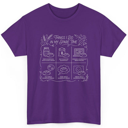 Things I Do in My Spare Time sourdough baking T-Shirt Purple product mockup