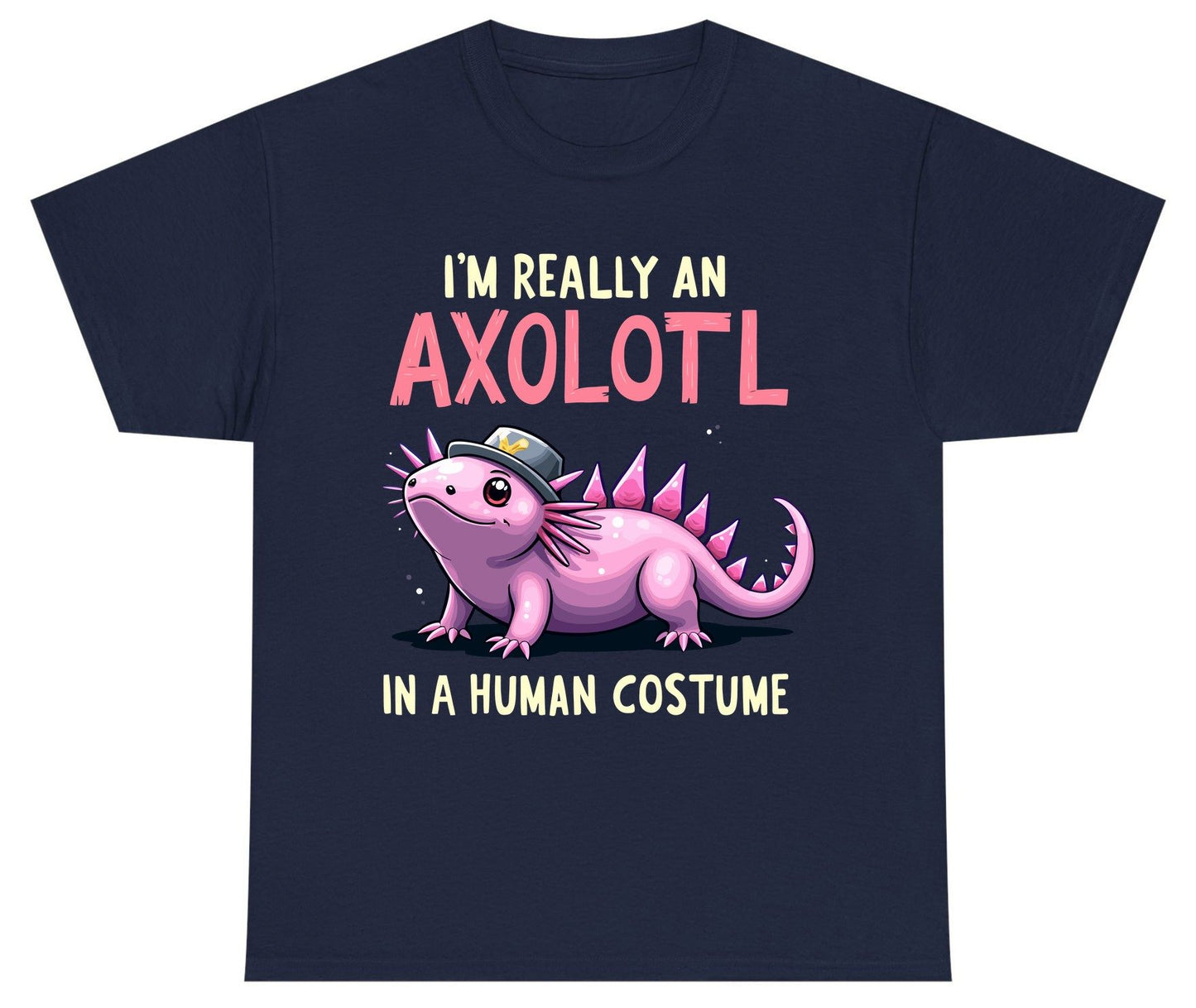 I'm Really an Axolotl in a Human Costume axolotl Youth T-Shirt Navy product mockup