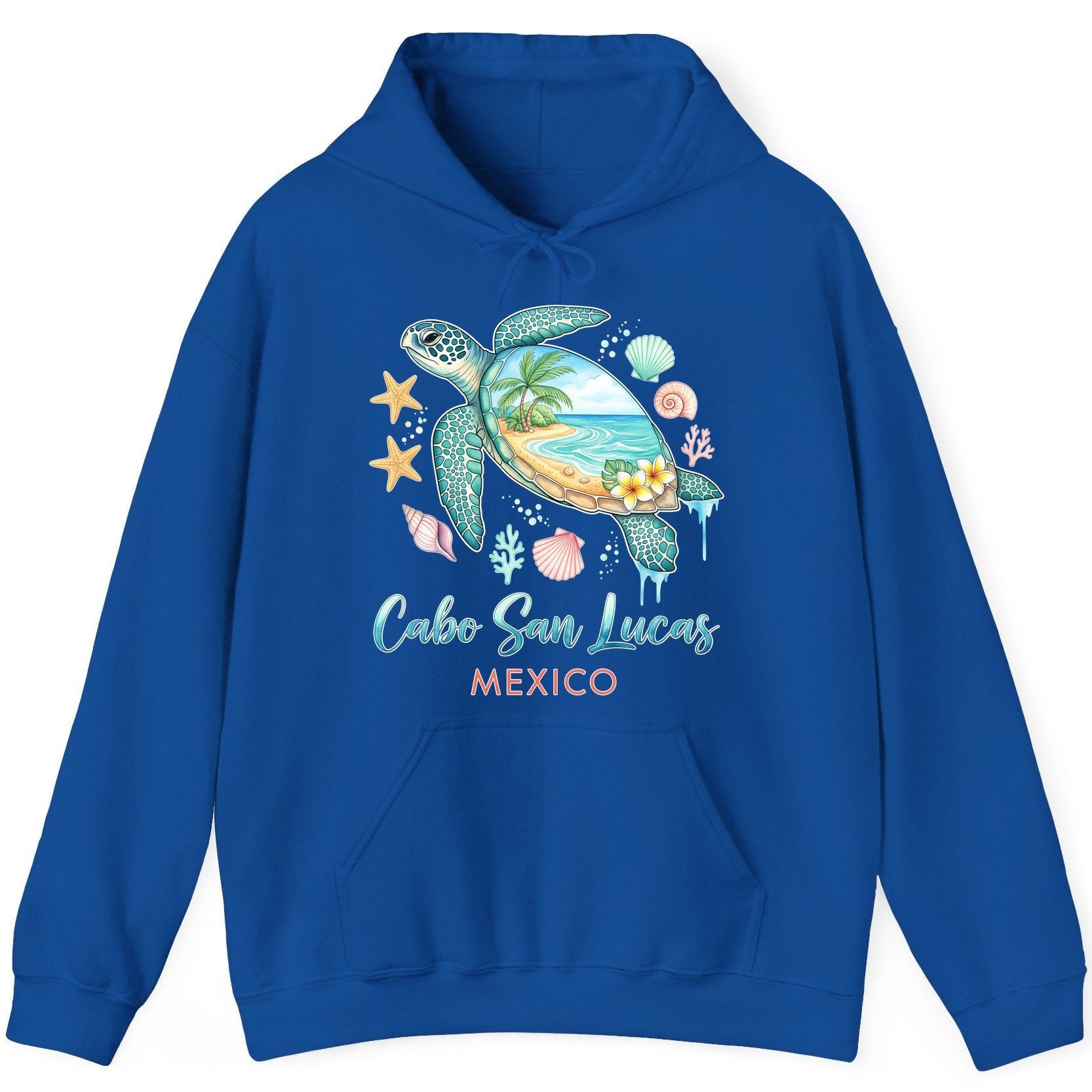 Cabo San Lucas Mexico sea turtle Hoodie Royal product mockup