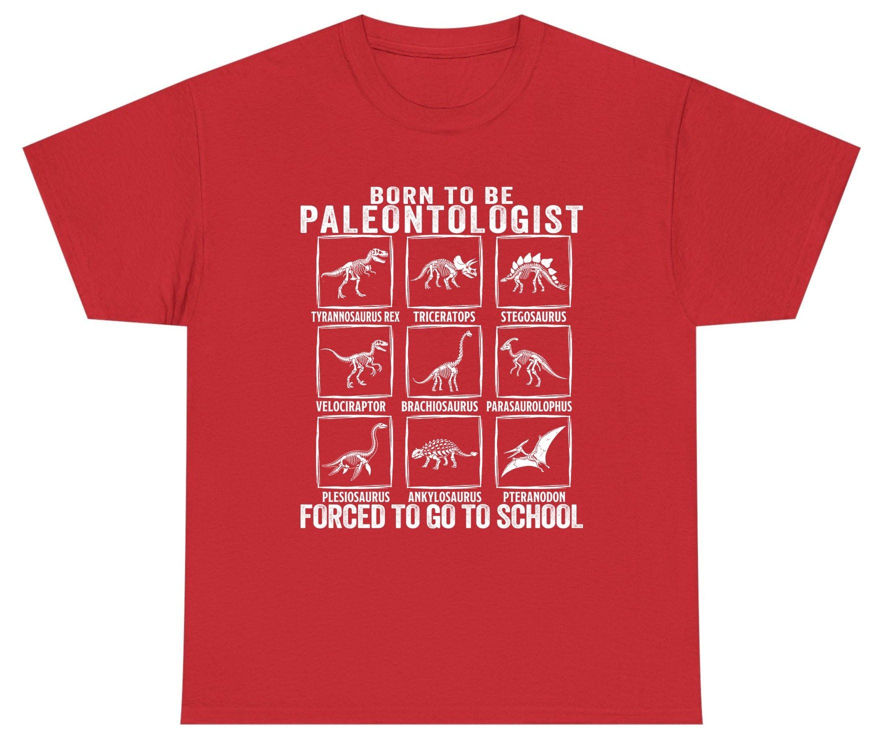 Born to Be Paleontologist Forced to Go to School paleontology Youth T-Shirt Red product mockup