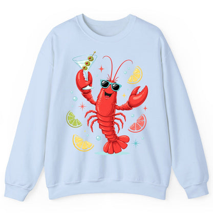 Cartoon Lobster Party lobster Sweatshirt Light Blue product mockup