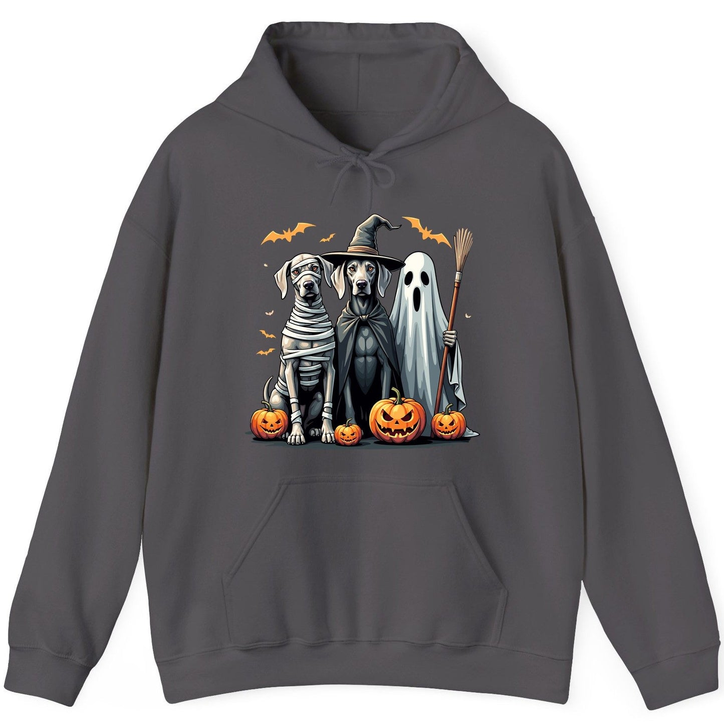 Halloween Weimaraner Dogs Halloween weimaraner dogs Hoodie Charcoal product mockup