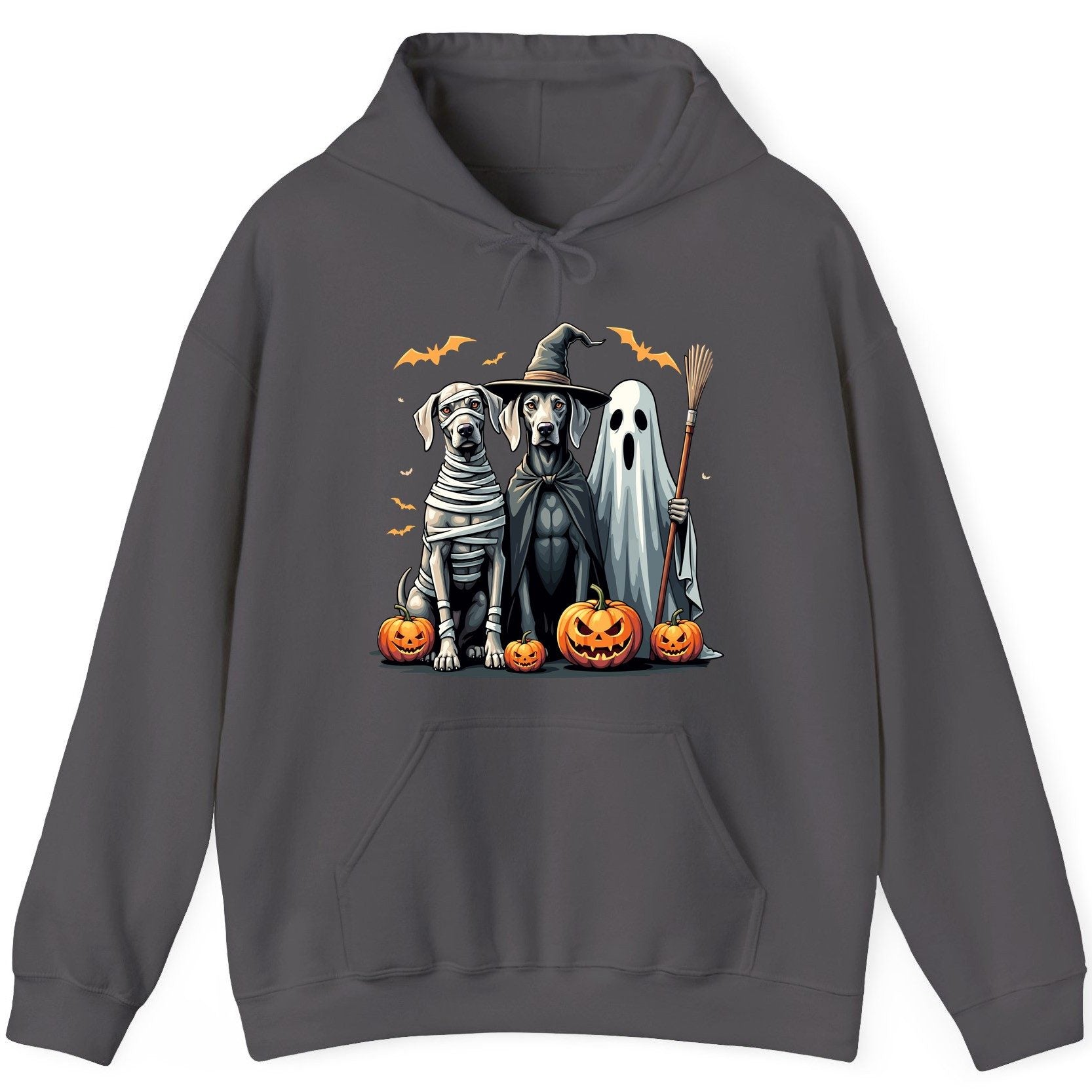 Halloween Weimaraner Dogs Halloween weimaraner dogs Hoodie Charcoal product mockup