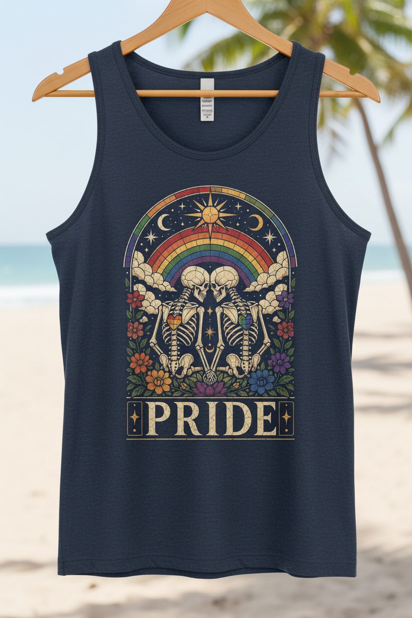 Pride Lgbtq+ Tank Top - product mockup - Navy