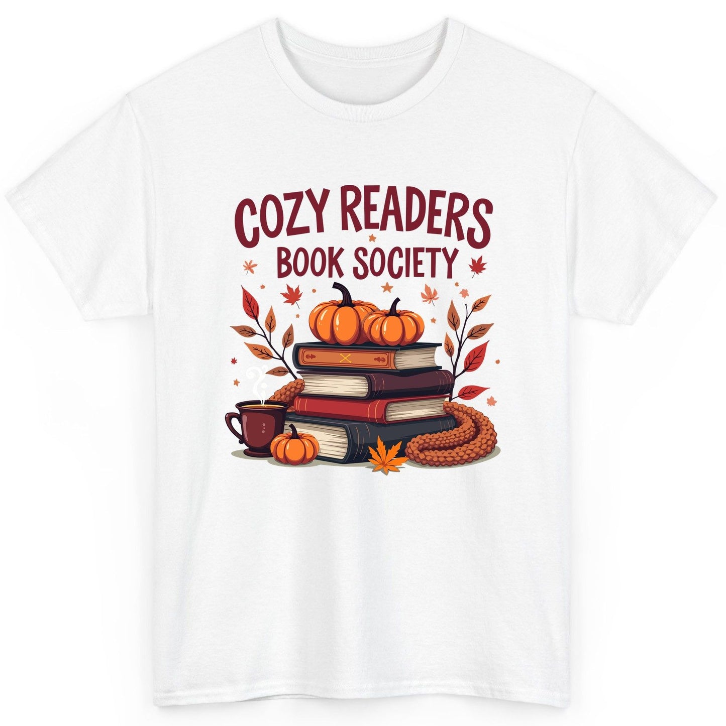 Cozy Readers Book Society reading T-Shirt White product mockup