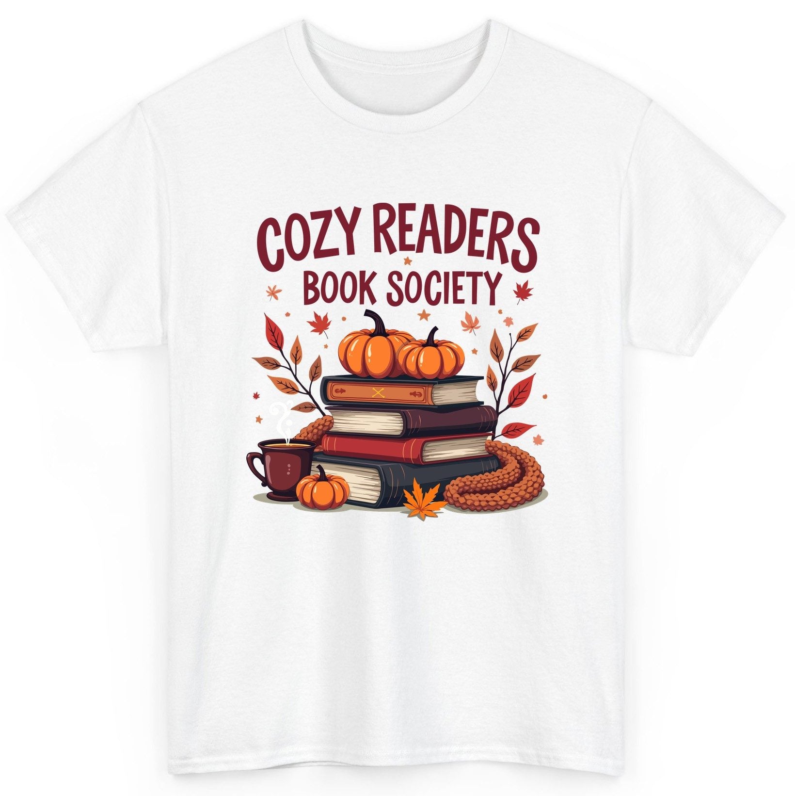Cozy Readers Book Society reading T-Shirt White product mockup