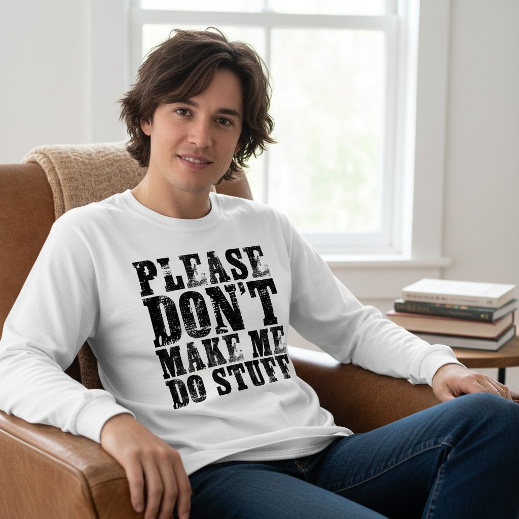 Solid Black Block minimalist geometric design Long Sleeve Tee White lifestyle mockup