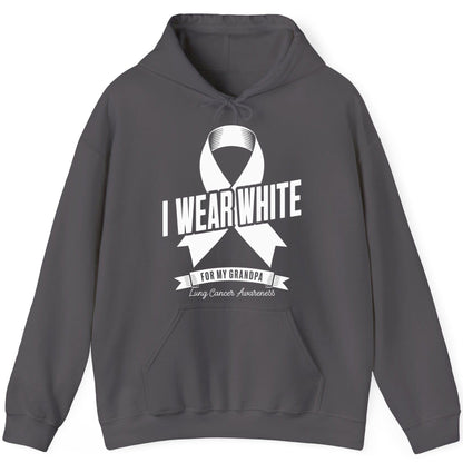 I Wear White for My Grandpa lung cancer awareness Hoodie Charcoal product mockup