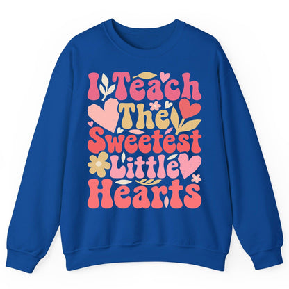 I Teach the Sweetest Little Hearts teaching Sweatshirt Royal product mockup