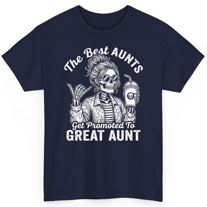The Best Aunts Get Promoted to GREAT AUNT Funny Announcement T-Shirt - product mockup - Navy