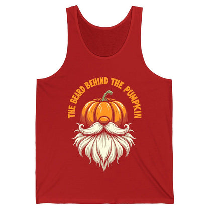 The Beard Behind the Pumpkin Halloween gnome Tank Top Red product mockup