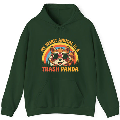 My Spirit Animal Is a Trash Panda raccoon Hoodie Forest Green product mockup
