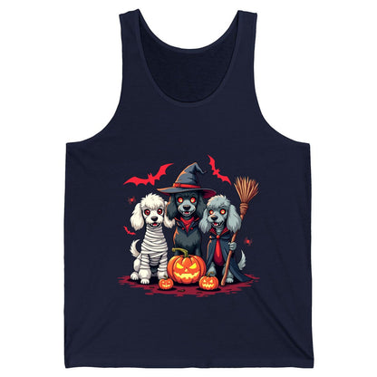 Spooky Poodle Trio Halloween dogs Tank Top Navy product mockup
