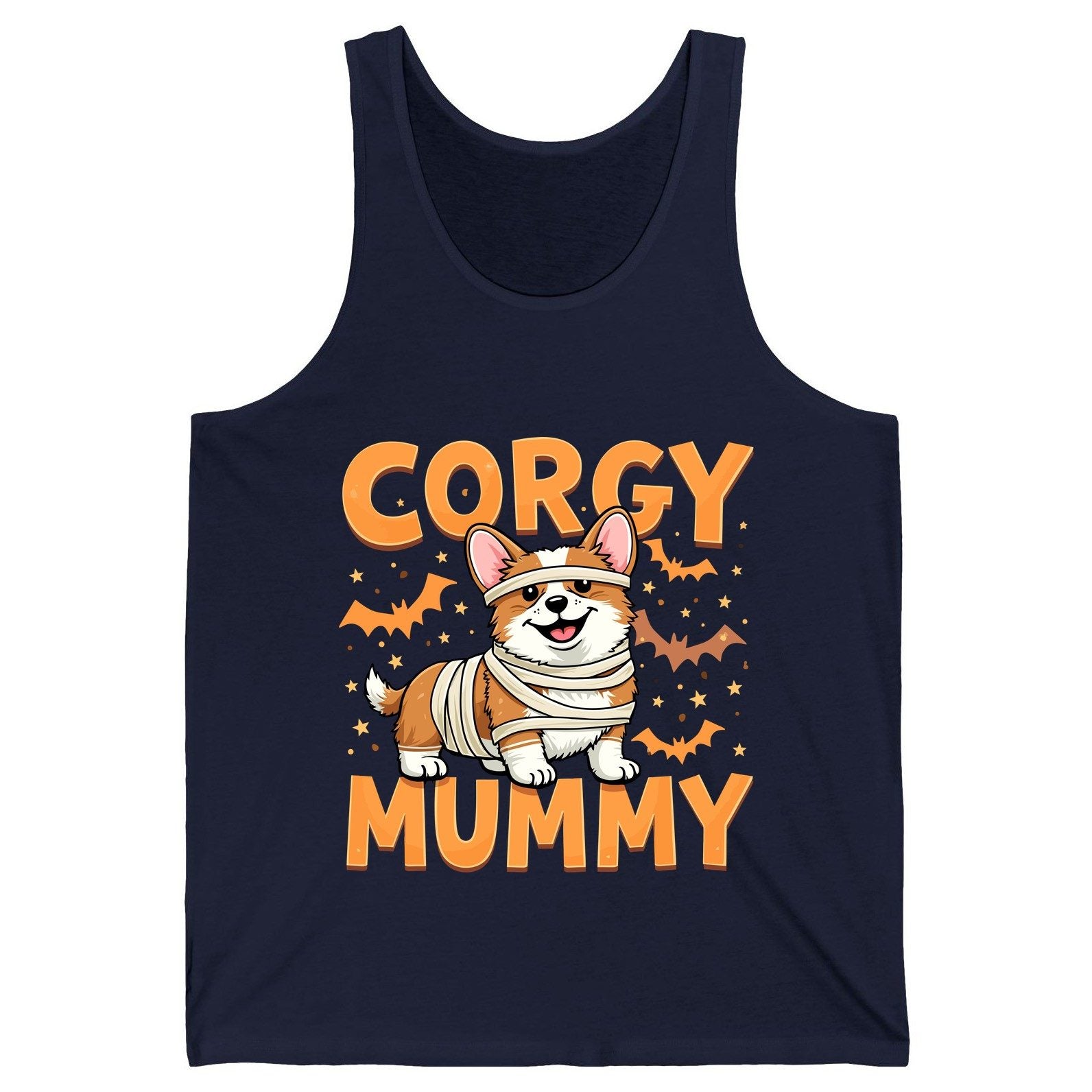Corgy Mummy corgi Tank Top Navy product mockup