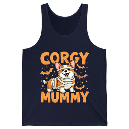 Corgy Mummy corgi Tank Top Navy product mockup
