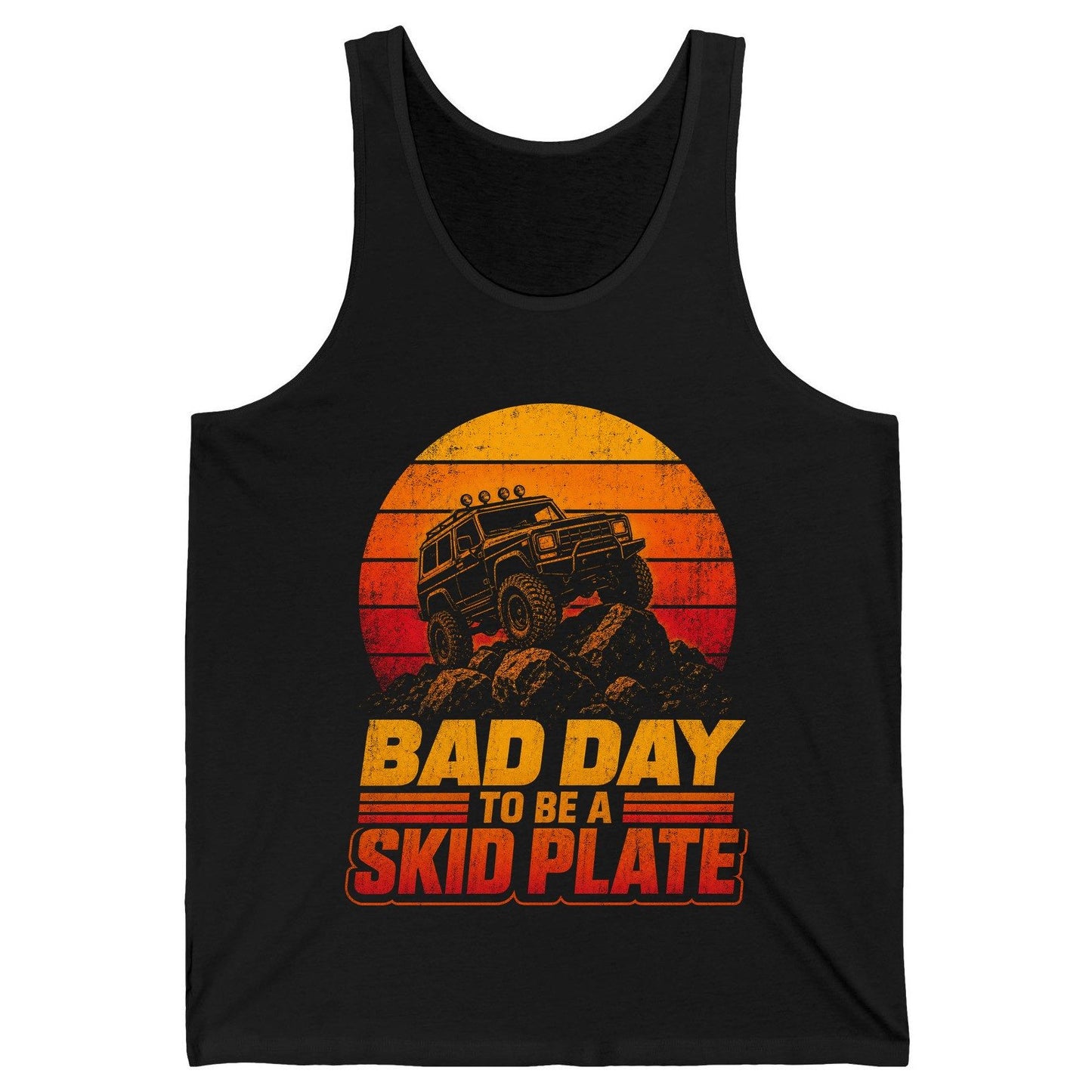 Bad Day to Be a Skid Plate Funny Off-Roading Tank Top - product mockup - Black