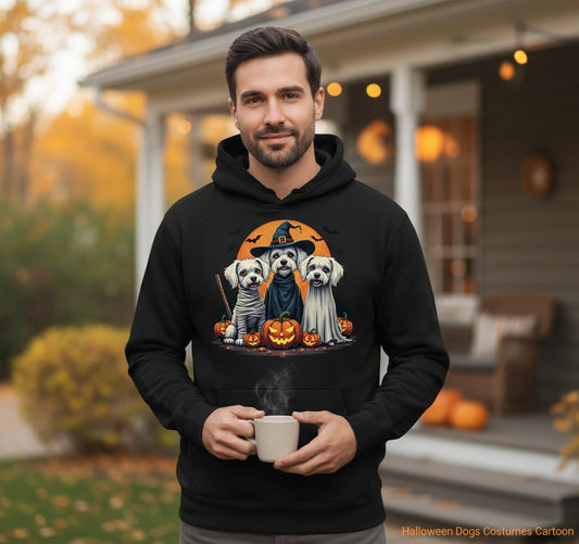 Halloween Dogs Costumes Halloween dogs Hoodie Black lifestyle mockup