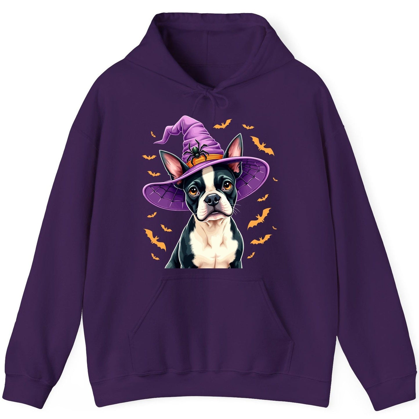 Halloween Boston Terrier Witch boston terrier Hoodie Purple product mockup