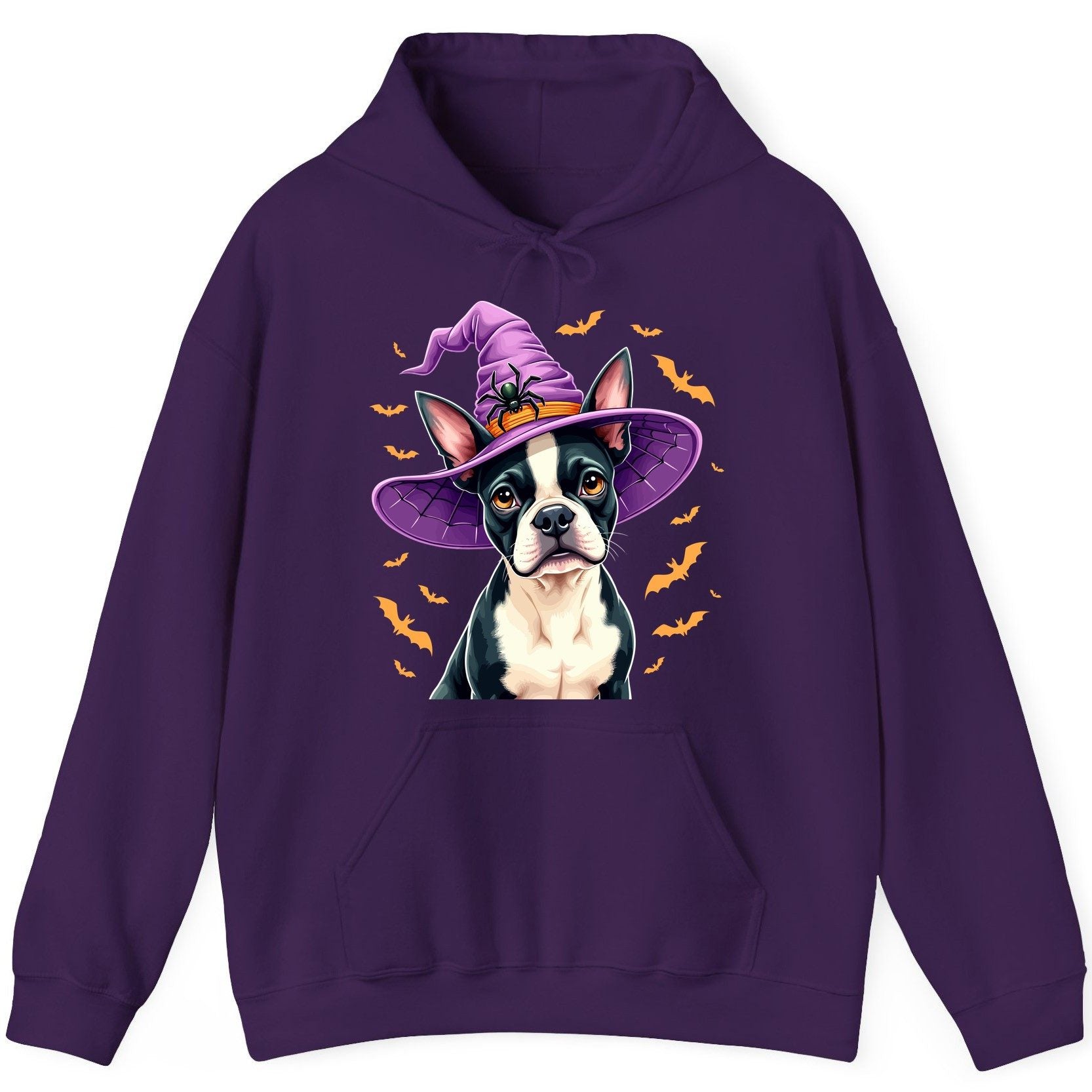 Halloween Boston Terrier Witch boston terrier Hoodie Purple product mockup