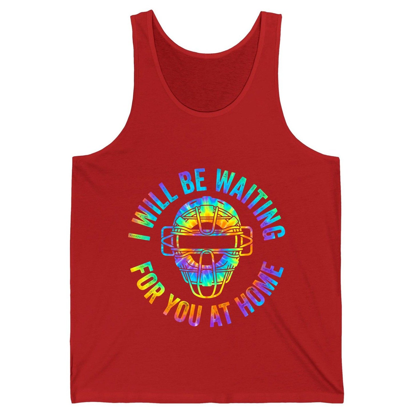 I Will Be Waiting for You at Home baseball catcher Tank Top Red product mockup