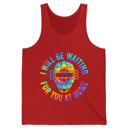 I Will Be Waiting for You at Home baseball catcher Tank Top Red product mockup