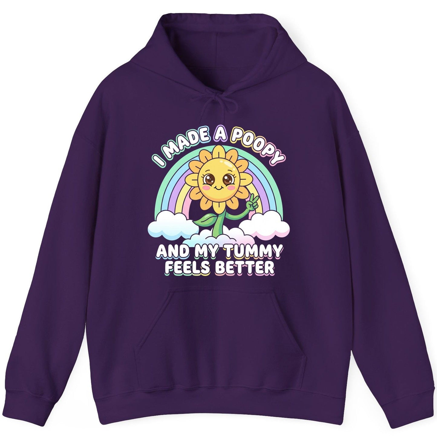 I Made a Poopy and My Tummy Feels Better kawaii sunflower Hoodie Purple product mockup