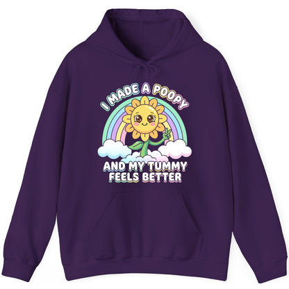 I Made a Poopy and My Tummy Feels Better kawaii sunflower Hoodie Purple product mockup