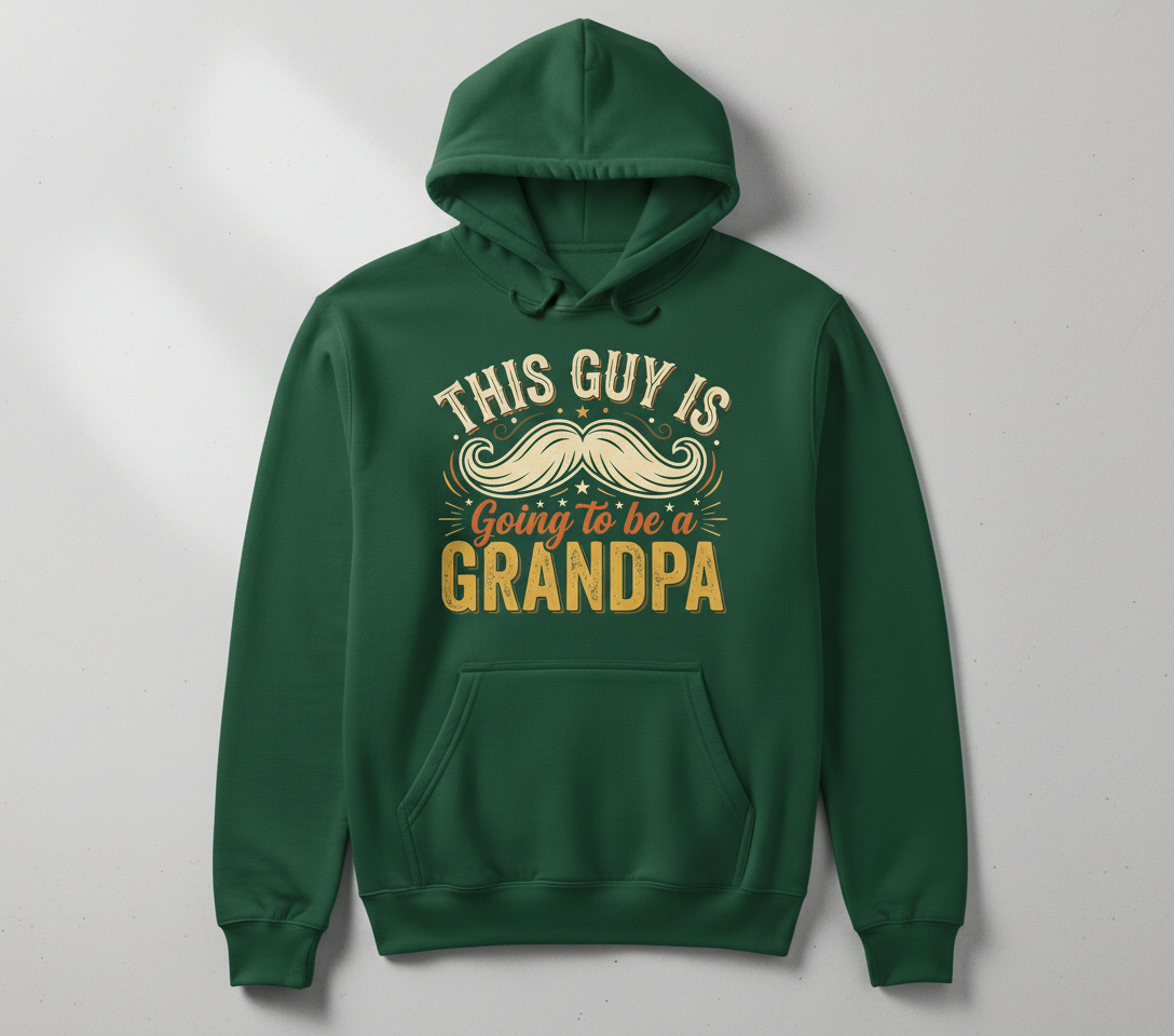 This Guy Is Going To Be A Grandpa Pregnancy Announcement Design Hoodie - Forest Green