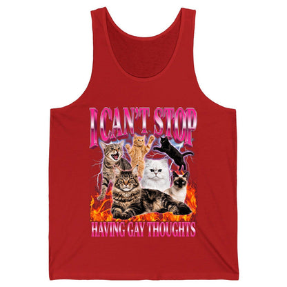 I Can't Stop Having Gay Thoughts cats Tank Top Red product mockup