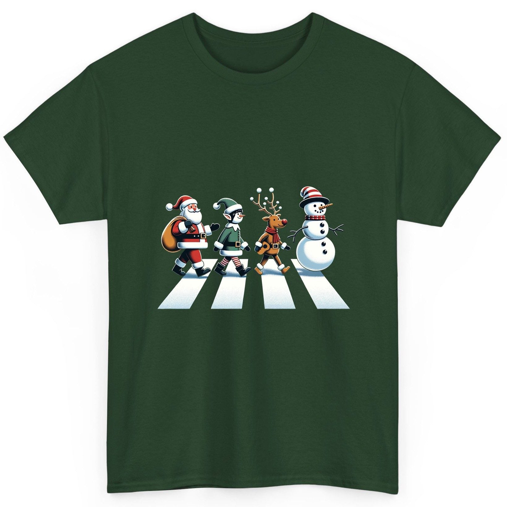 Christmas Abbey Road Parody Christmas abbey road parody T-Shirt Forest Green product mockup